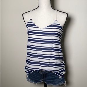 Express Blue and White Striped Cami Top